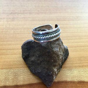 Twisted Garland Sterling Silver Cuff Ring